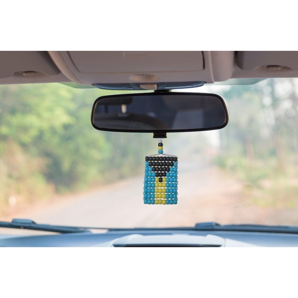 Bahamas‎ Flag Car Rearview Mirror Danglers. Car Accessory. Mini Flag